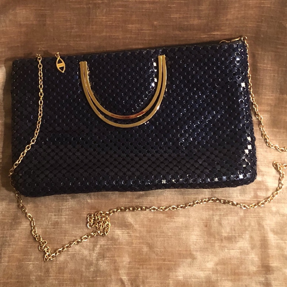 Vintage Ashley Moore Blue Chain Mail Clutch
